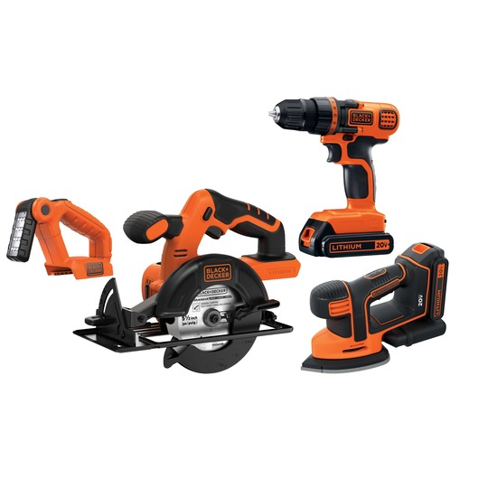 Lithium ion 4 tool combo kit drill / driver circular saw mouse detail sander and light.