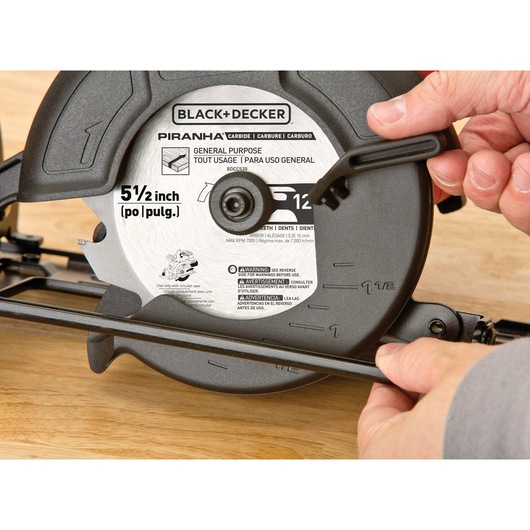 Bevel adjustment feature of 20 volt max 5 and half inch circular saw battery and charger not included.