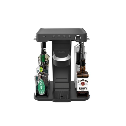 ¾ view of the bev by BLACK+DECKER™ cocktail maker with Jim Beam brand liquor bottles