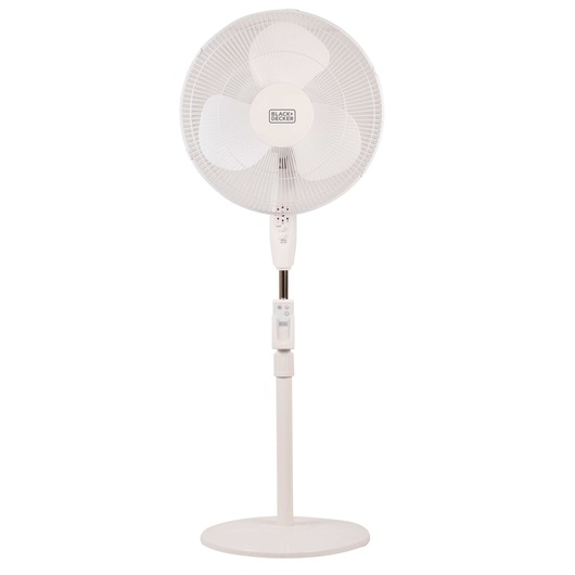 Profile of 16 Inch Stand Fan with Remote White.