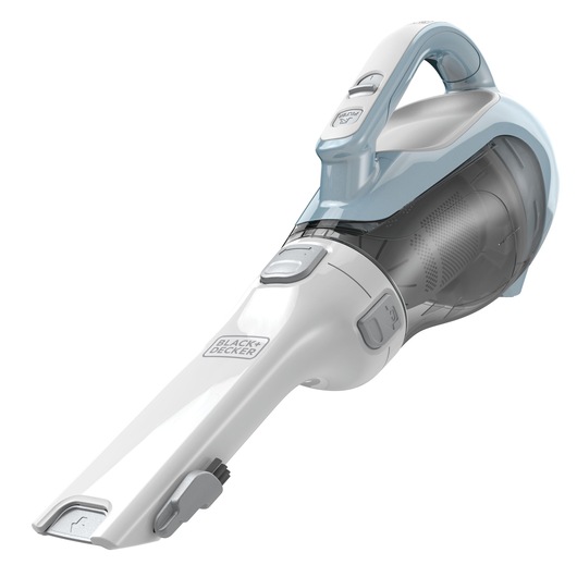Profile of dustbuster hand vacuum white.