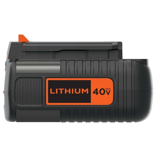 Right side view of 40 Volt MAX Lithium Ion Battery.
