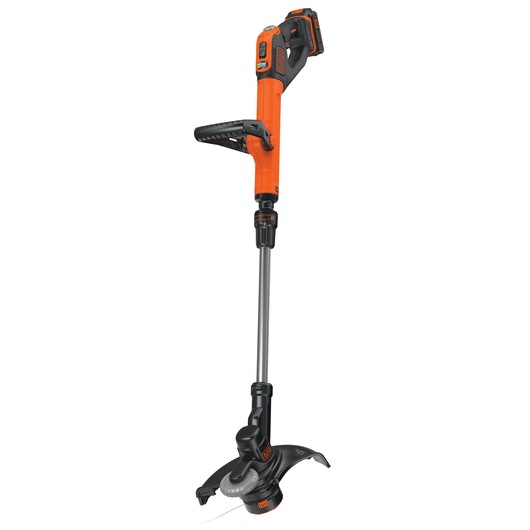 Profile of 20 volt MAX Lithium EASYFEED  String Trimmer / Edger and 2 Lithium Ion Batteries.
