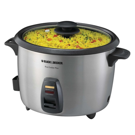 20 Cup Basic Rice Cooker containing cooked rice.